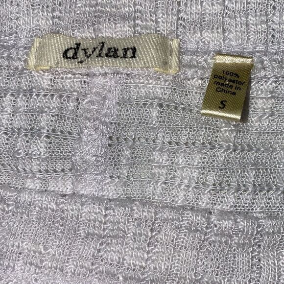 DYLAN White Slub Knit Lightweight Boxy Fit Top-S - Picture 5 of 6